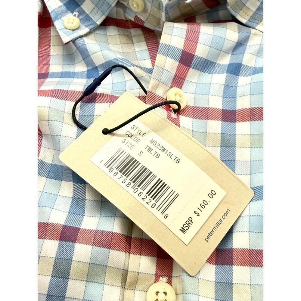 Peter Millar NWT Crown Lite Walker Sport Shirt Cotton Stretch Plaid Check Size S - Picture 6 of 9